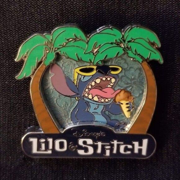 Disney Stitch LE Pin 750 Ice Cream Hibiscus Floral Blue Palm Trees Park Pack - Picture 4 of 5